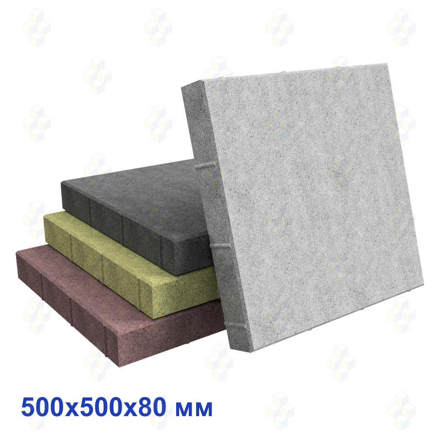 Тротуарная плитка 50х50 см (500х500х80) Серая